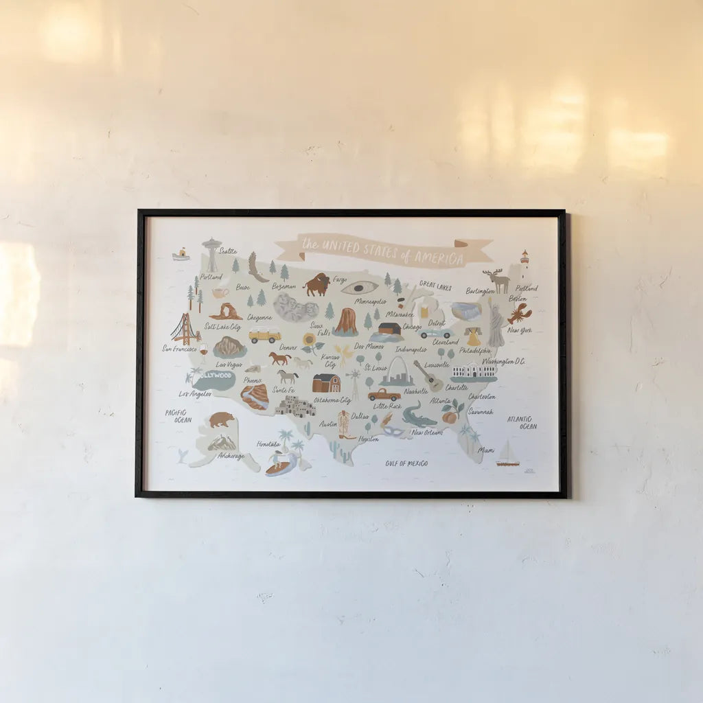 Around the World II by Laura Marshall. shown as a paper print in a black flame. Available as a archival giclee rolled canvas, fine art paper, or poster print. SKU 71725i.