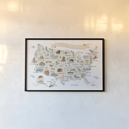 Around the World II by Laura Marshall. shown as a paper print in a black flame. Available as a archival giclee rolled canvas, fine art paper, or poster print. SKU 71725i.