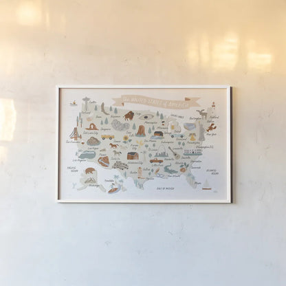Around the World II by Laura Marshall. shown as a paper print in a white frame. Available as a archival giclee rolled canvas, fine art paper, or poster print. SKU 71725i.
