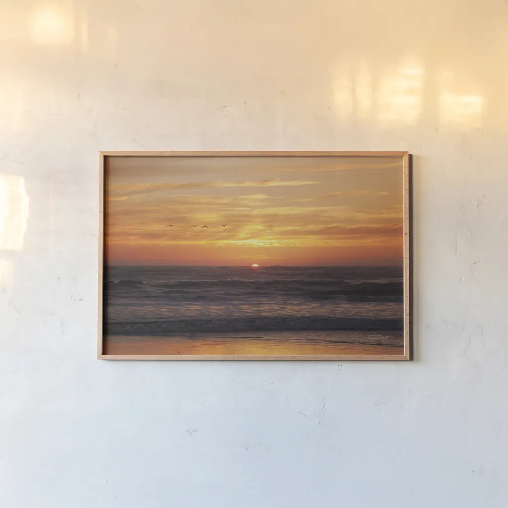 At Days End II by Laura Marshall. shown as a paper print in a natural frame. Available as a archival giclee rolled canvas, fine art paper, or poster print. SKU 42966i.