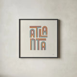 Atlanta by Laura Marshall. Shown in a sleek black glass frame for a contemporary gallery look. Available as an archival giclee rolled canvas, fine art paper, or poster print. SKU 101641a.