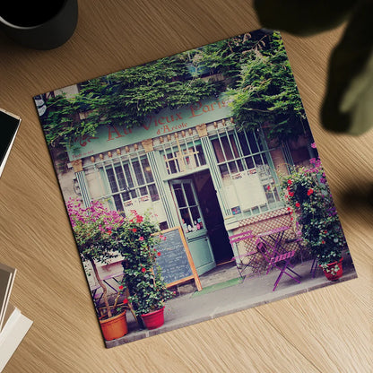 Au Vieux Paris by Laura Marshall. Shown as a detailed flat fine art print, highlighting archival giclee quality. Available as an archival giclee rolled canvas, fine art paper, or poster print. SKU 21918a.