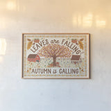 Autumn Days I by Laura Marshall. shown as a paper print in a natural frame. Available as a archival giclee rolled canvas, fine art paper, or poster print. SKU 90579i.