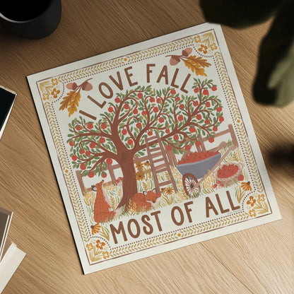 Autumn Days II by Laura Marshall. Shown as a detailed flat fine art print, highlighting archival giclee quality. Available as an archival giclee rolled canvas, fine art paper, or poster print. SKU 90580a.