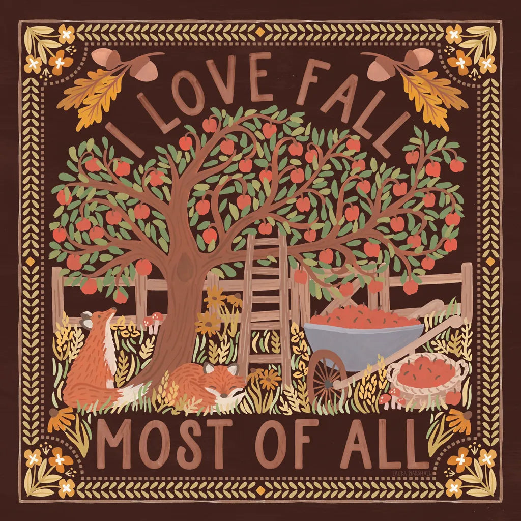 Autumn Days II Dark by Laura Marshall. SKU 90591a. Archival Giclee Fine art print for wall decor.