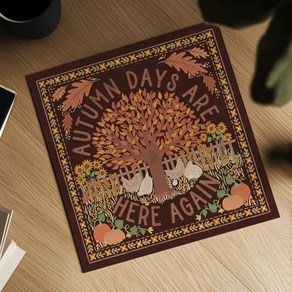 Autumn Days III Dark by Laura Marshall. Shown as a detailed flat fine art print, highlighting archival giclee quality. Available as an archival giclee rolled canvas, fine art paper, or poster print. SKU 90592a.