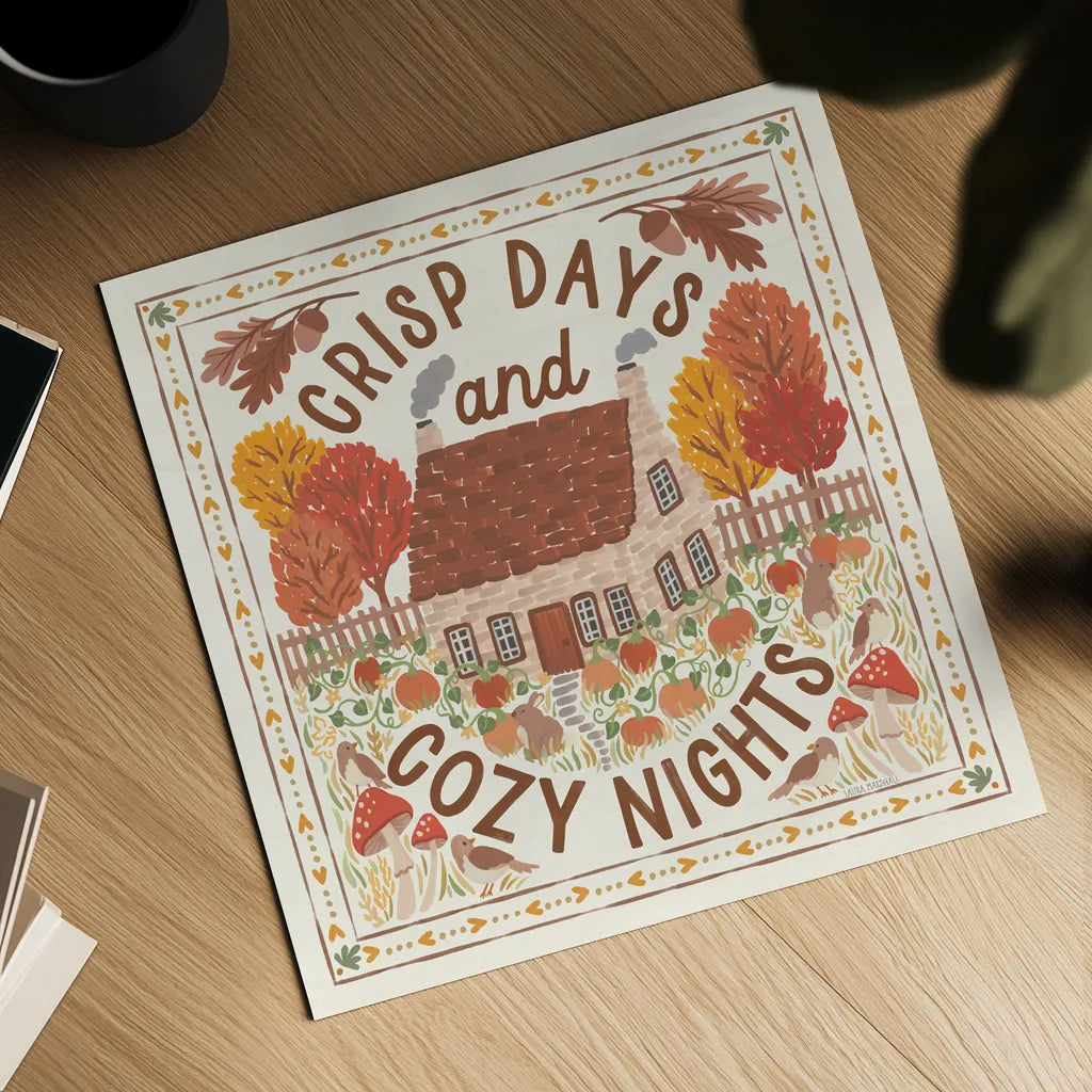 Autumn Days IV by Laura Marshall. Shown as a detailed flat fine art print, highlighting archival giclee quality. Available as an archival giclee rolled canvas, fine art paper, or poster print. SKU 90582a.