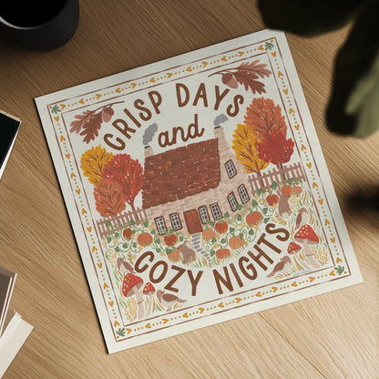 Autumn Days IV by Laura Marshall. Shown as a detailed flat fine art print, highlighting archival giclee quality. Available as an archival giclee rolled canvas, fine art paper, or poster print. SKU 90582a.