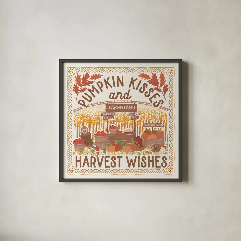 Autumn Days V by Laura Marshall. Shown in a sleek black glass frame for a contemporary gallery look. Available as an archival giclee rolled canvas, fine art paper, or poster print. SKU 90583a.