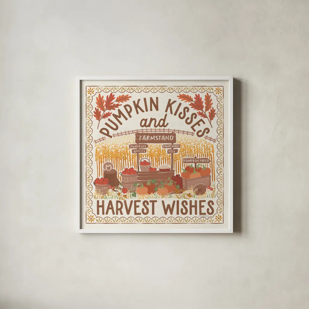 Autumn Days V by Laura Marshall. Shown in a crisp white glass frame for a clean and minimalist style. Available as an archival giclee rolled canvas, fine art paper, or poster print. SKU 90583a.