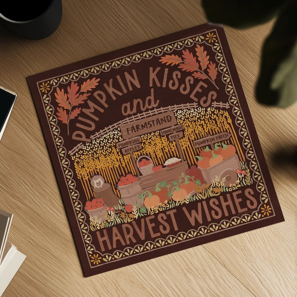 Autumn Days V Dark by Laura Marshall. Shown as a detailed flat fine art print, highlighting archival giclee quality. Available as an archival giclee rolled canvas, fine art paper, or poster print. SKU 90594a.