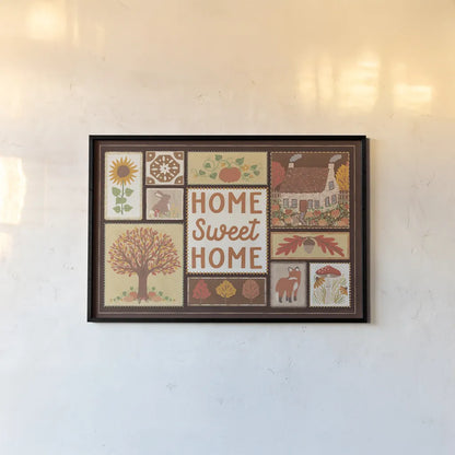 Autumn Days VI Dark by Laura Marshall. shown as a paper print in a black flame. Available as a archival giclee rolled canvas, fine art paper, or poster print. SKU 90595i.