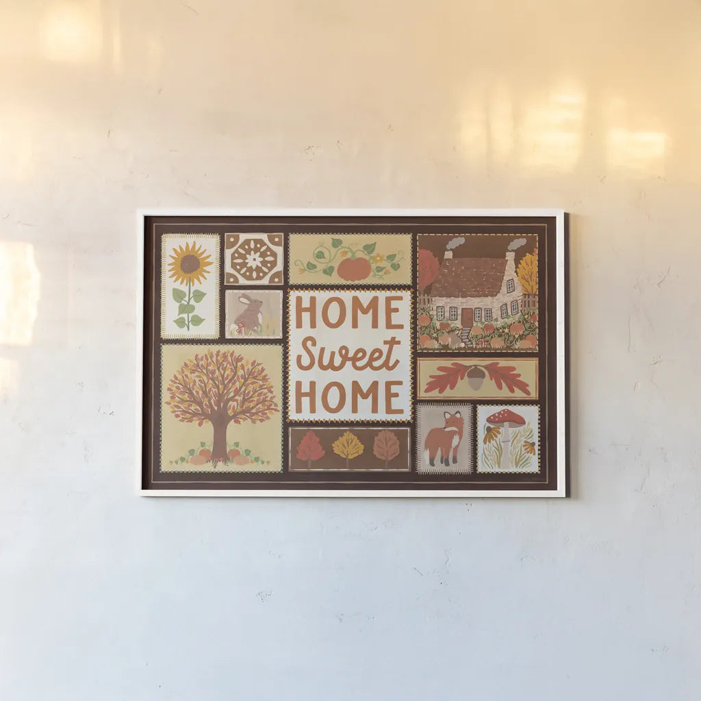 Autumn Days VI Dark by Laura Marshall. shown as a paper print in a white frame. Available as a archival giclee rolled canvas, fine art paper, or poster print. SKU 90595i.