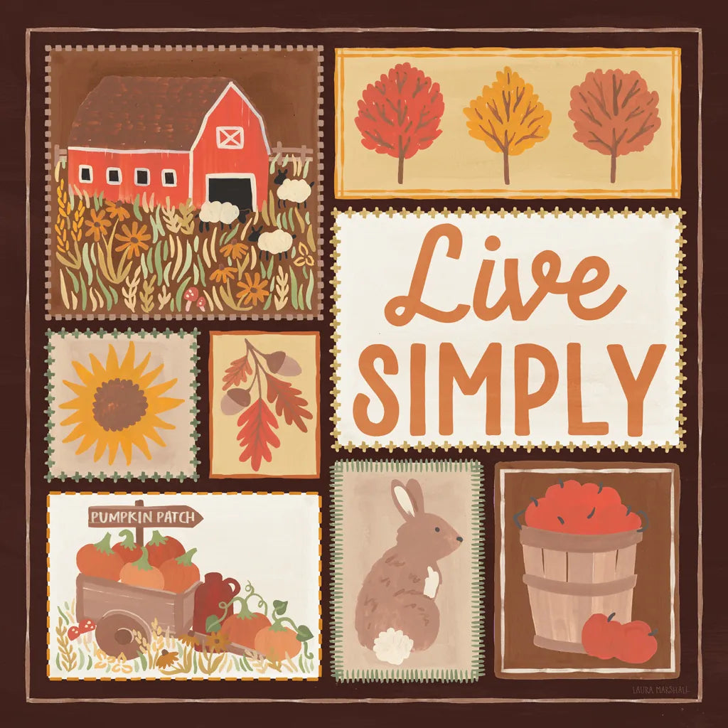 Autumn Days VII Dark by Laura Marshall. SKU 90596a. Archival Giclee Fine art print for wall decor.