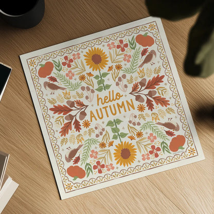 Autumn Days X by Laura Marshall. Shown as a detailed flat fine art print, highlighting archival giclee quality. Available as an archival giclee rolled canvas, fine art paper, or poster print. SKU 90588a.