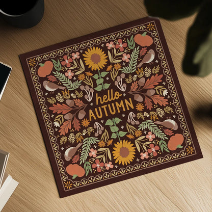 Autumn Days X Dark by Laura Marshall. Shown as a detailed flat fine art print, highlighting archival giclee quality. Available as an archival giclee rolled canvas, fine art paper, or poster print. SKU 90599a.