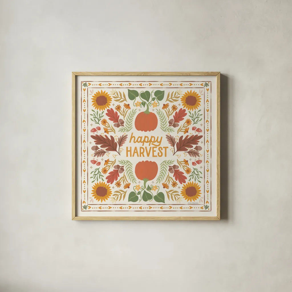 Autumn Days XI by Laura Marshall. Shown in a natural wood glass frame for a timeless modern aesthetic. Available as an archival giclee rolled canvas, fine art paper, or poster print. SKU 90589a.