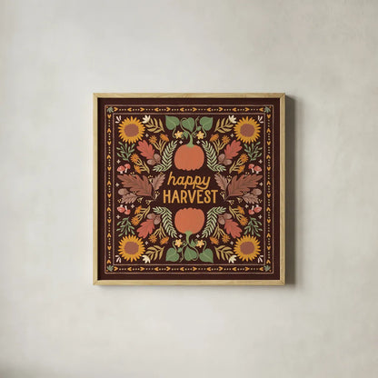 Autumn Days XI Dark by Laura Marshall. Shown in a natural wood glass frame for a timeless modern aesthetic. Available as an archival giclee rolled canvas, fine art paper, or poster print. SKU 90600a.