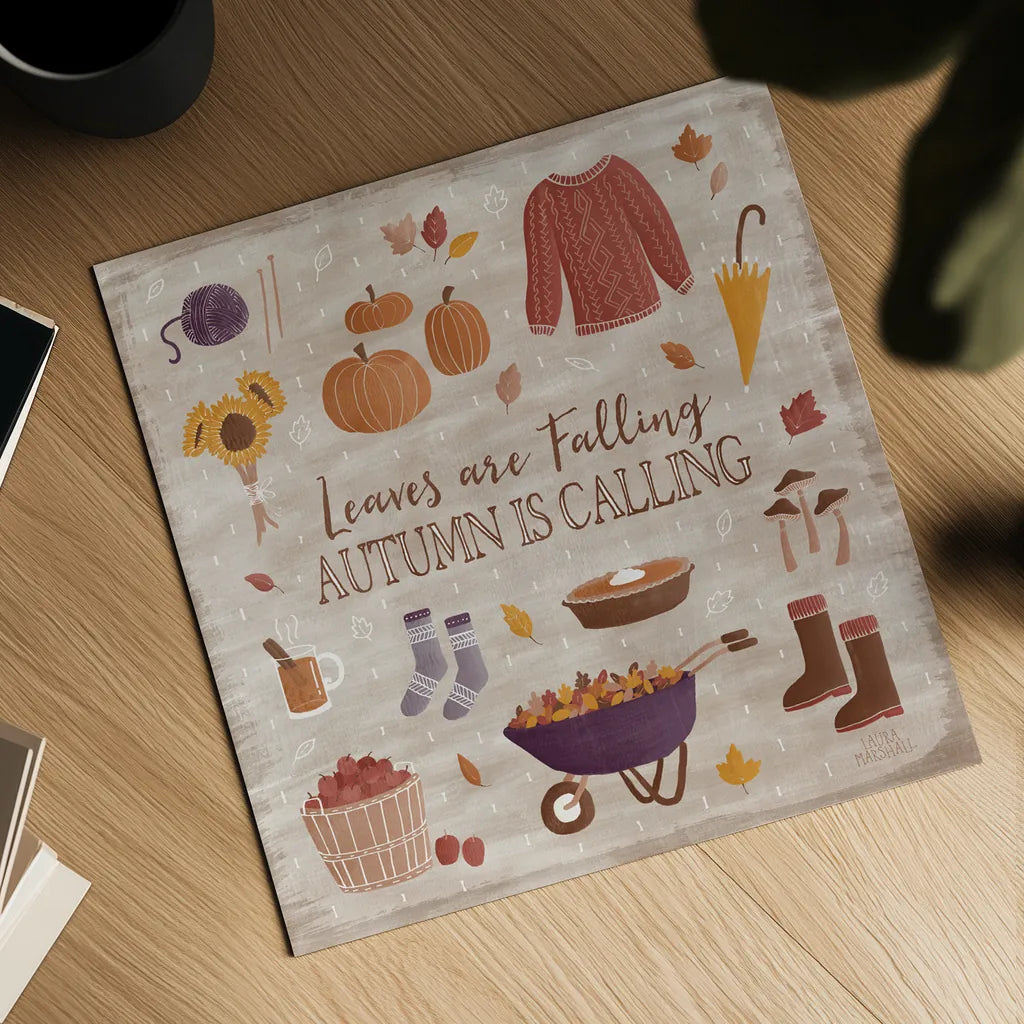 Autumn Enchantment I by Laura Marshall. Shown as a detailed flat fine art print, highlighting archival giclee quality. Available as an archival giclee rolled canvas, fine art paper, or poster print. SKU 31589a.