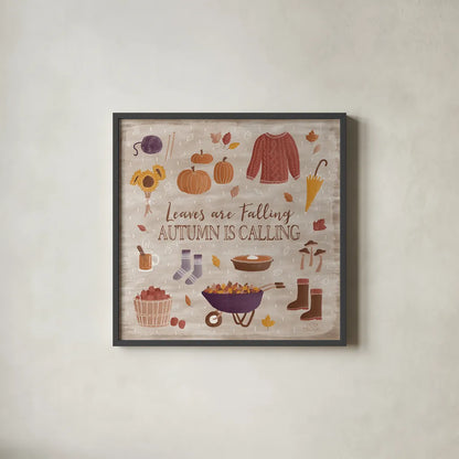 Autumn Enchantment I by Laura Marshall. Shown in a sleek black glass frame for a contemporary gallery look. Available as an archival giclee rolled canvas, fine art paper, or poster print. SKU 31589a.