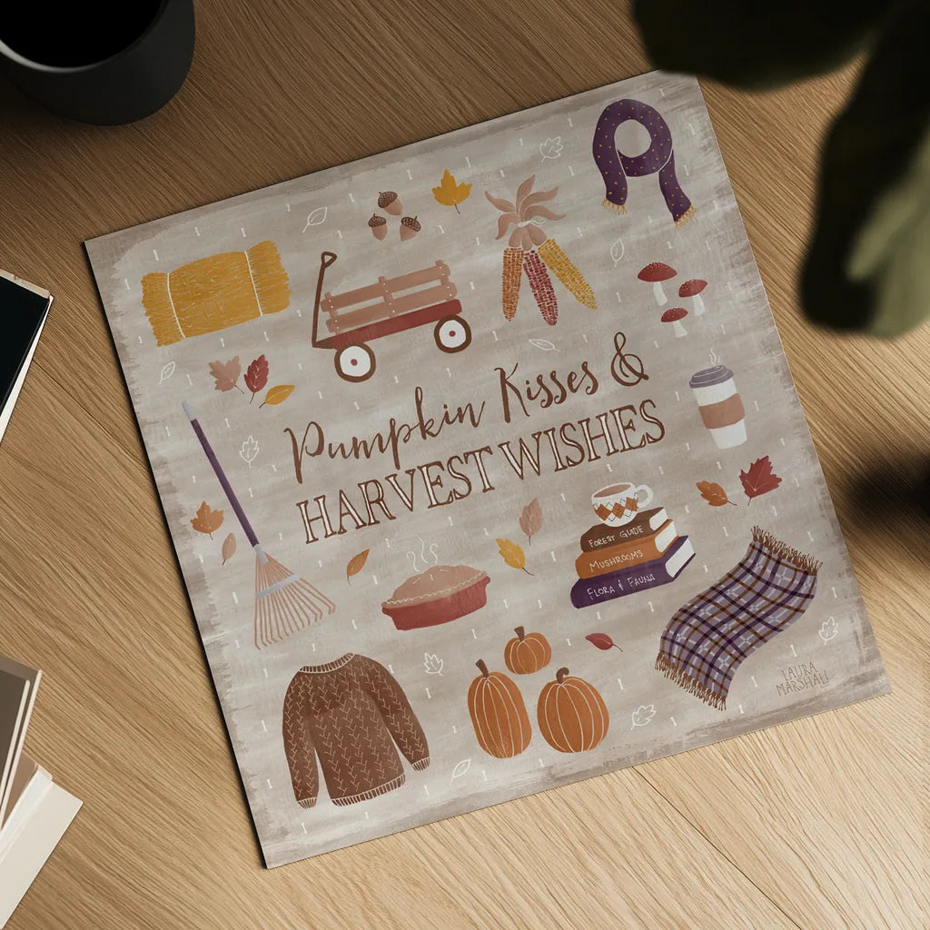 Autumn Enchantment II by Laura Marshall. Shown as a detailed flat fine art print, highlighting archival giclee quality. Available as an archival giclee rolled canvas, fine art paper, or poster print. SKU 31590a.