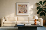 Autumn Enchantment II by Laura Marshall. Displayed in a glass frame with matte in a clean modern living room. Available as an archival giclee rolled canvas, fine art paper, or poster print. SKU 31590a.