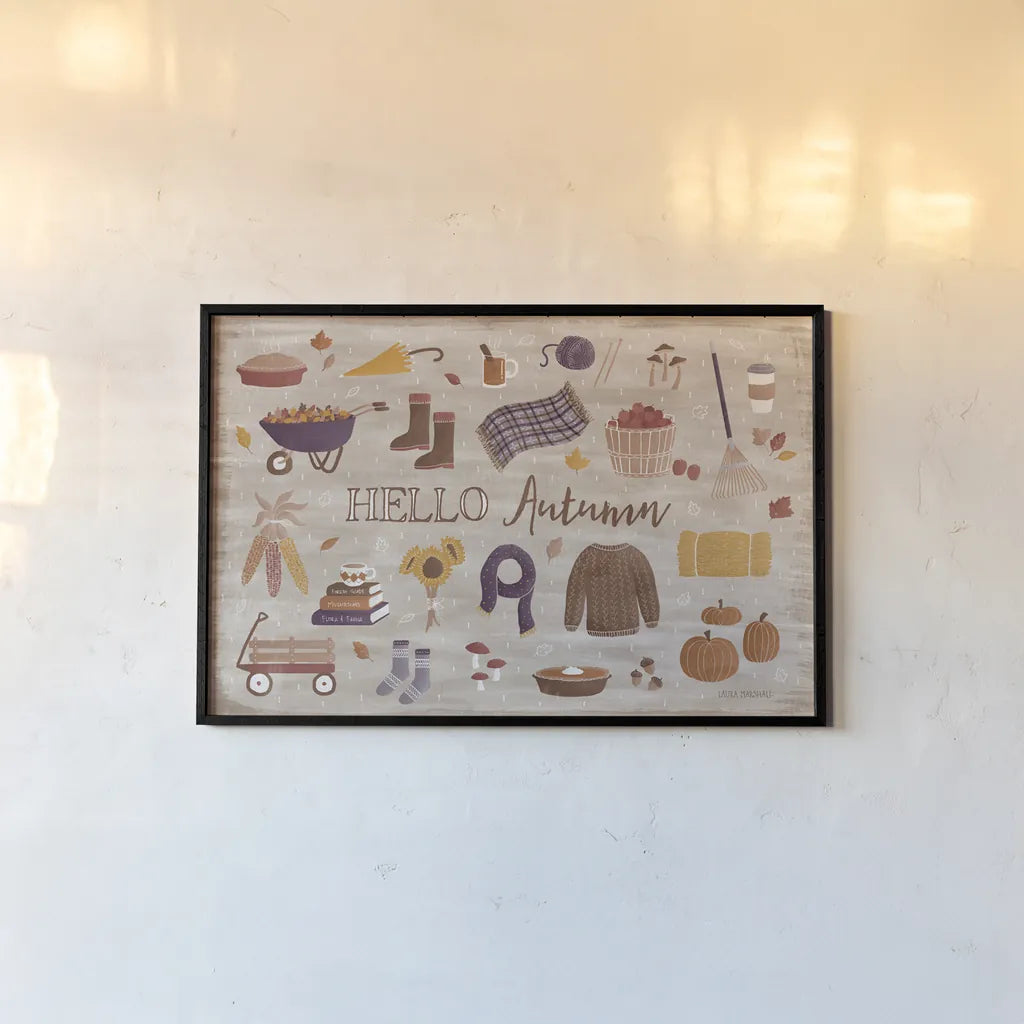 Autumn Enchantment III by Laura Marshall. shown as a paper print in a black flame. Available as a archival giclee rolled canvas, fine art paper, or poster print. SKU 31591i.