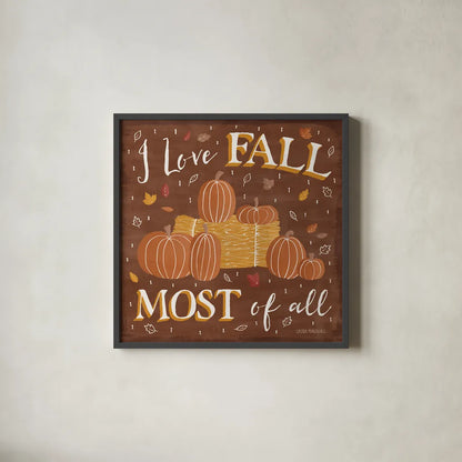 Autumn Enchantment V by Laura Marshall. Shown in a sleek black glass frame for a contemporary gallery look. Available as an archival giclee rolled canvas, fine art paper, or poster print. SKU 31593a.