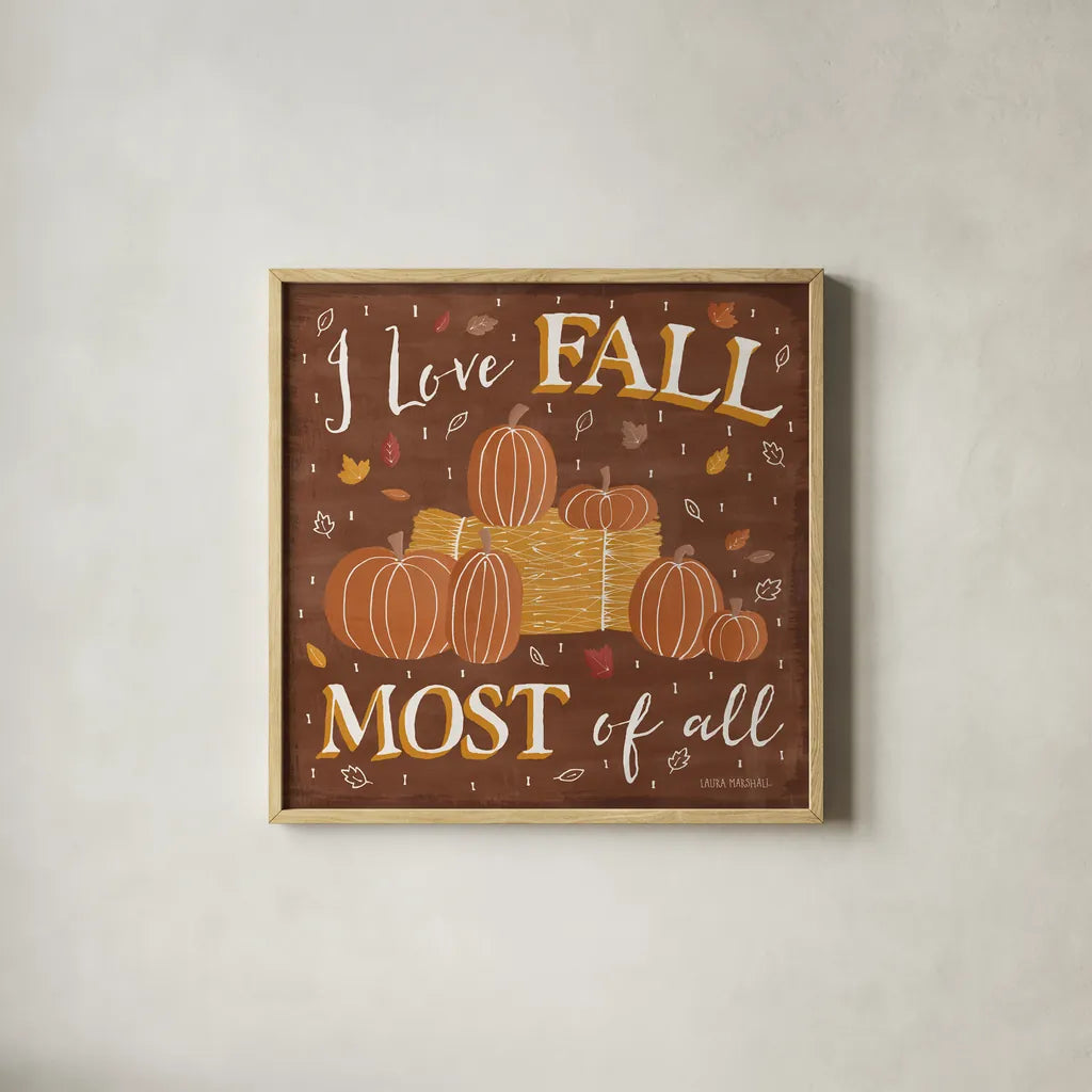 Autumn Enchantment V by Laura Marshall. Shown in a natural wood glass frame for a timeless modern aesthetic. Available as an archival giclee rolled canvas, fine art paper, or poster print. SKU 31593a.