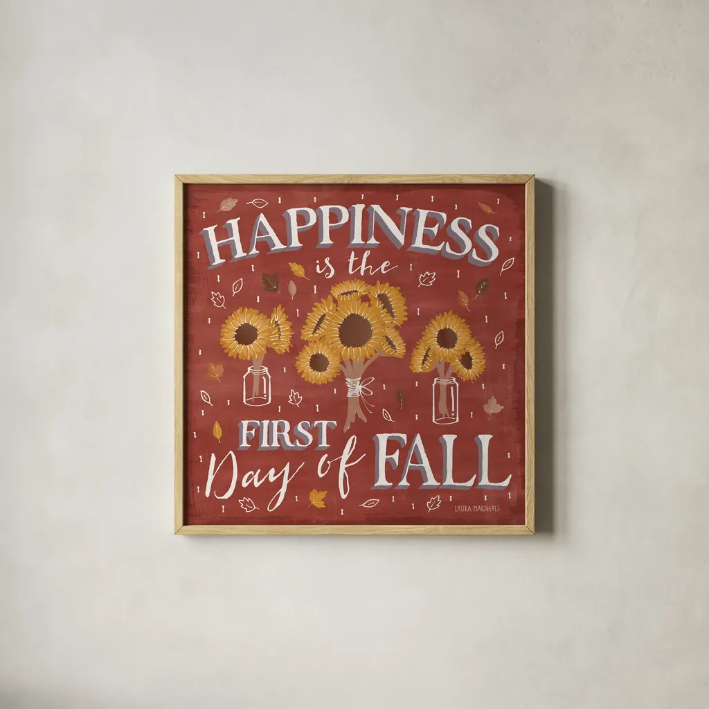 Autumn Enchantment VI by Laura Marshall. Shown in a natural wood glass frame for a timeless modern aesthetic. Available as an archival giclee rolled canvas, fine art paper, or poster print. SKU 31594a.