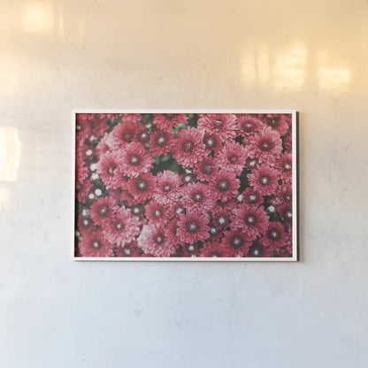 Autumn Flowers I by Laura Marshall. shown as a paper print in a white frame. Available as a archival giclee rolled canvas, fine art paper, or poster print. SKU 63257i.