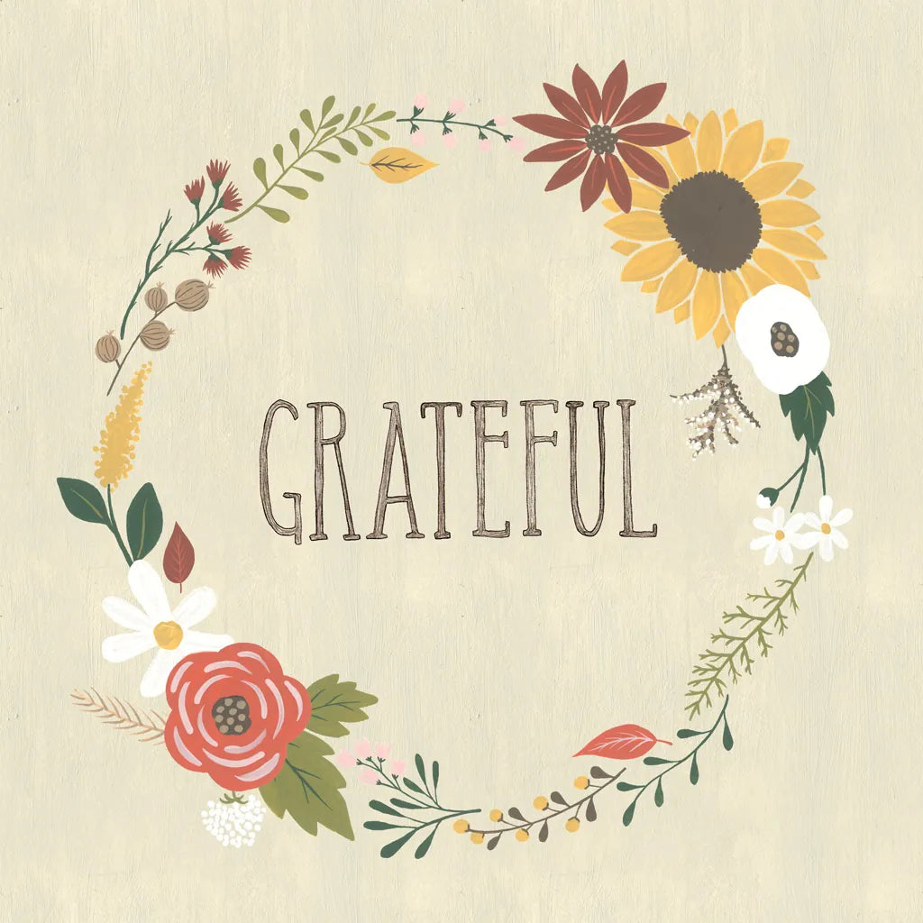 Autumn Garden Grateful by Laura Marshall. SKU 36816a. Archival Giclee Fine art print for wall decor.