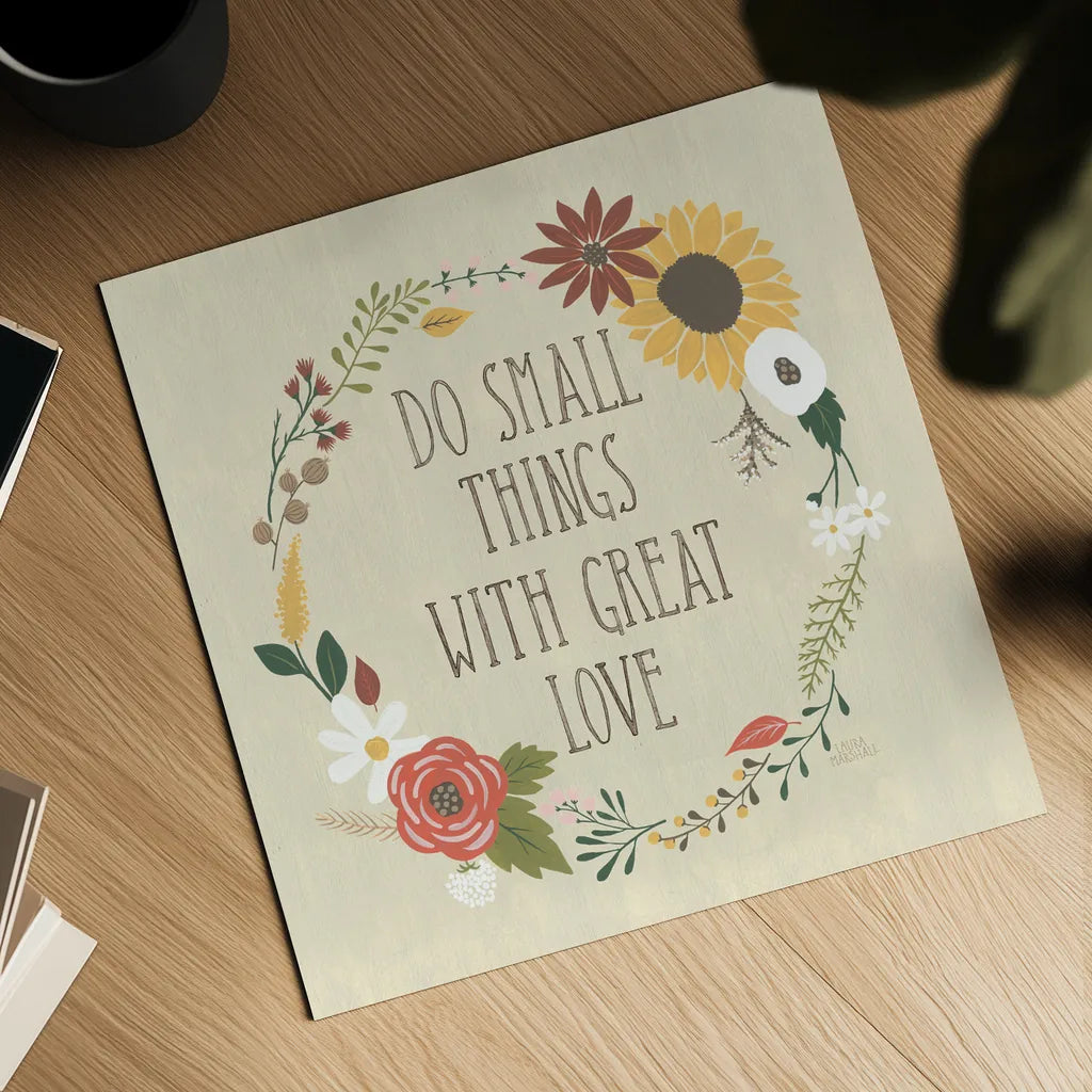 Autumn Garden III by Laura Marshall. Shown as a detailed flat fine art print, highlighting archival giclee quality. Available as an archival giclee rolled canvas, fine art paper, or poster print. SKU 35869a.