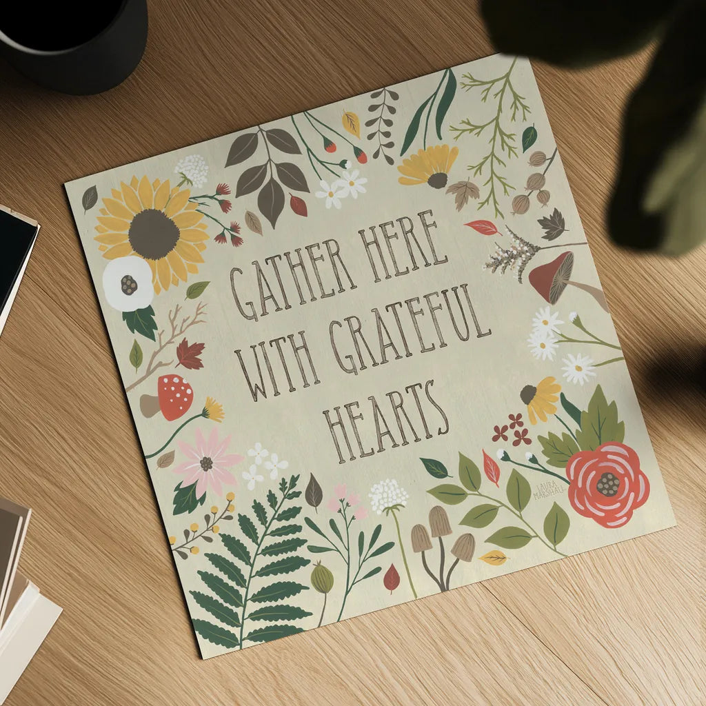 Autumn Garden VI by Laura Marshall. Shown as a detailed flat fine art print, highlighting archival giclee quality. Available as an archival giclee rolled canvas, fine art paper, or poster print. SKU 35872a.