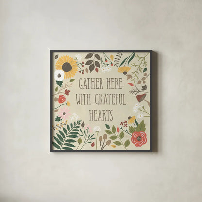 Autumn Garden VI by Laura Marshall. Shown in a sleek black glass frame for a contemporary gallery look. Available as an archival giclee rolled canvas, fine art paper, or poster print. SKU 35872a.