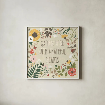 Autumn Garden VI by Laura Marshall. Shown in a crisp white glass frame for a clean and minimalist style. Available as an archival giclee rolled canvas, fine art paper, or poster print. SKU 35872a.