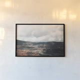 Autumn Hills II by Laura Marshall. shown as a paper print in a black flame. Available as a archival giclee rolled canvas, fine art paper, or poster print. SKU 68100i.