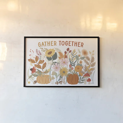 Autumn Meadow I by Laura Marshall. shown as a paper print in a black flame. Available as a archival giclee rolled canvas, fine art paper, or poster print. SKU 82121i.