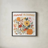 Autumn Meadow II by Laura Marshall. Shown in a sleek black glass frame for a contemporary gallery look. Available as an archival giclee rolled canvas, fine art paper, or poster print. SKU 82122a.