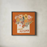 Autumn Meadow IV by Laura Marshall. Shown in a sleek black glass frame for a contemporary gallery look. Available as an archival giclee rolled canvas, fine art paper, or poster print. SKU 82124a.
