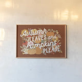 Autumn Meadow VI by Laura Marshall. shown as a paper print in a natural frame. Available as a archival giclee rolled canvas, fine art paper, or poster print. SKU 82126i.