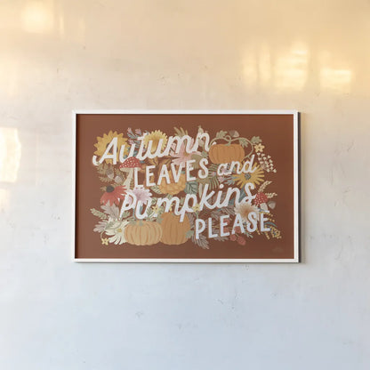 Autumn Meadow VI by Laura Marshall. shown as a paper print in a white frame. Available as a archival giclee rolled canvas, fine art paper, or poster print. SKU 82126i.