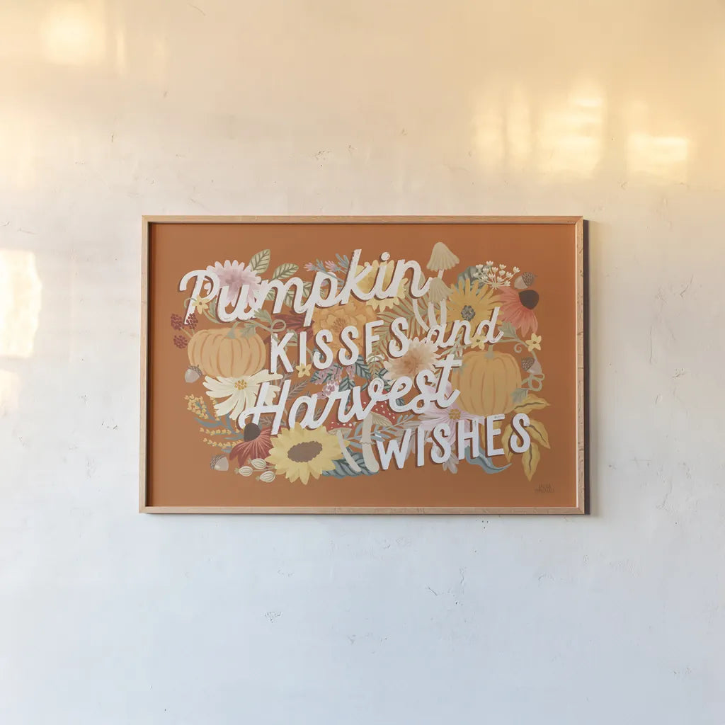 Autumn Meadow VII by Laura Marshall. shown as a paper print in a natural frame. Available as a archival giclee rolled canvas, fine art paper, or poster print. SKU 82127i.