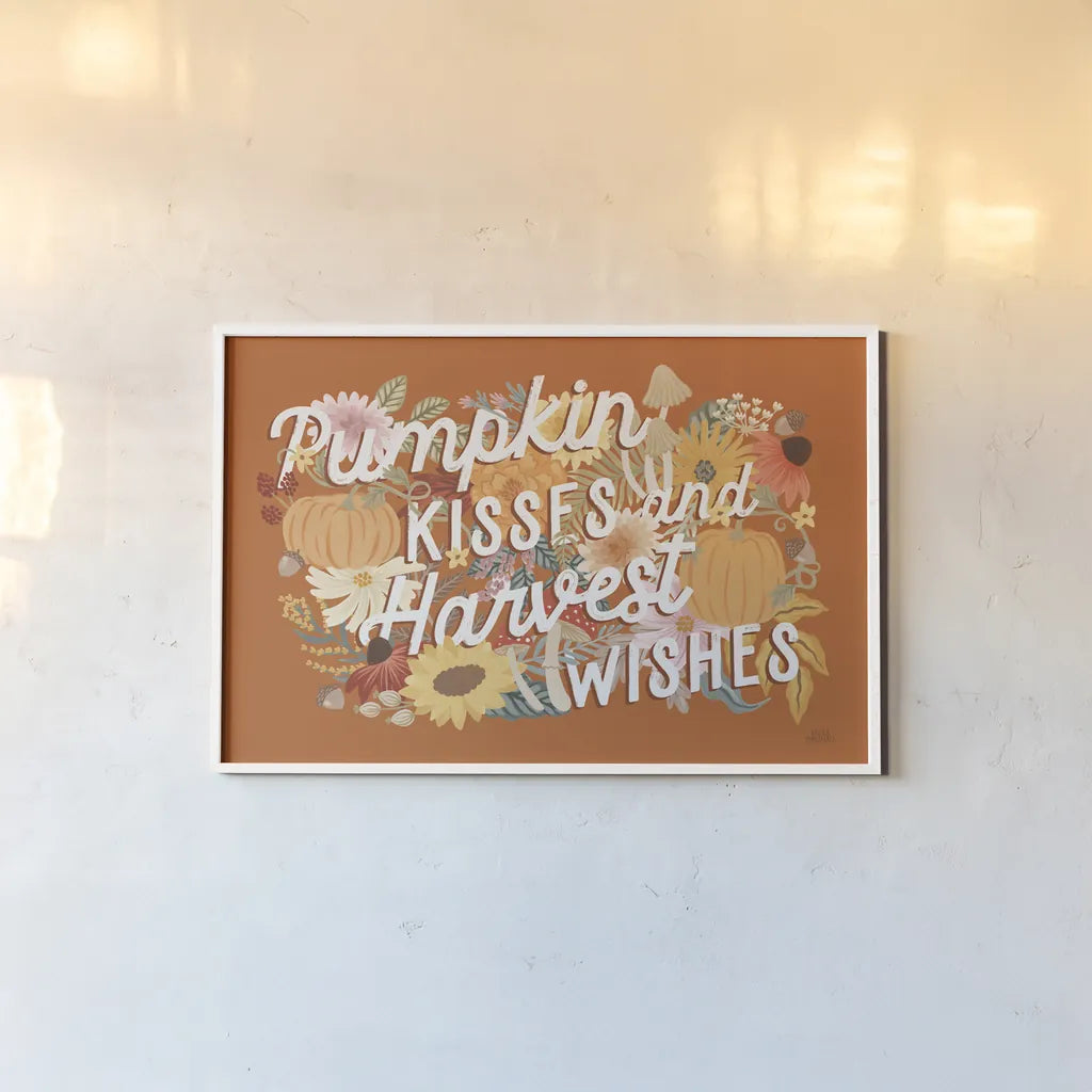 Autumn Meadow VII by Laura Marshall. shown as a paper print in a white frame. Available as a archival giclee rolled canvas, fine art paper, or poster print. SKU 82127i.