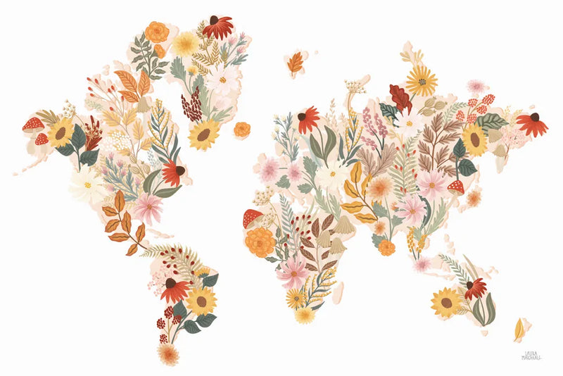 Autumn Meadow World by Laura Marshall. SKU 83484i. Archival Giclee Fine art print for wall decor.