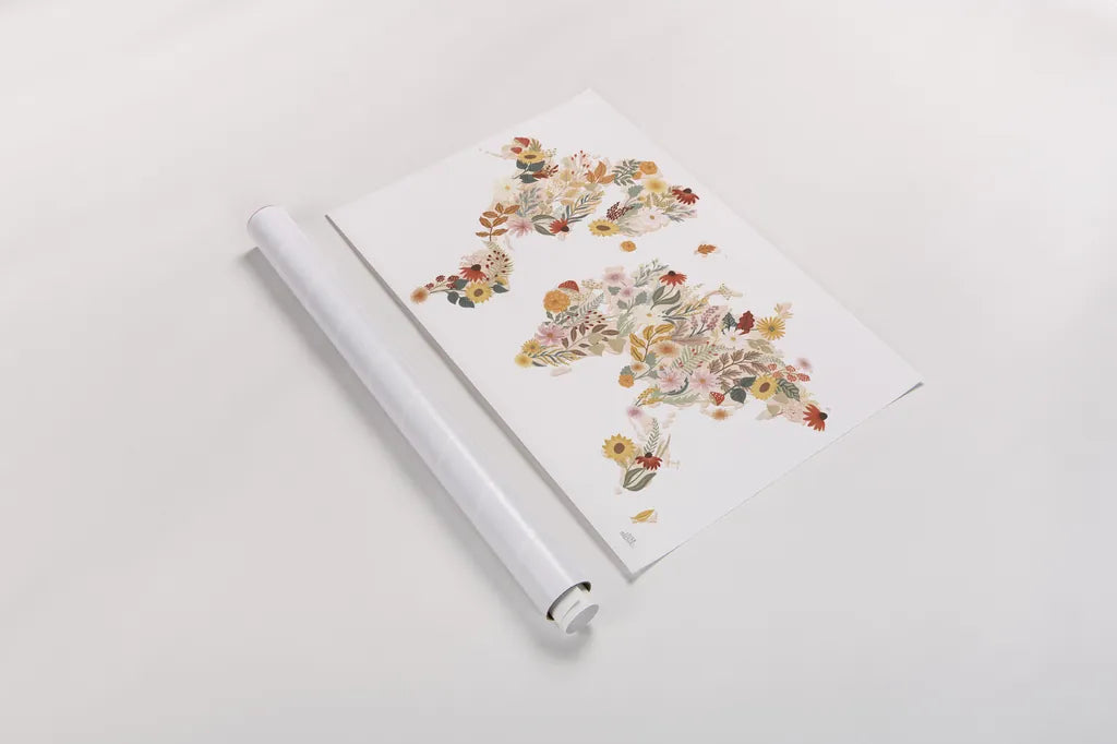 Autumn Meadow World by Laura Marshall. shown as a rolled paper print. Available as archival giclee rolled canvas, fine art paper, or poster print. SKU 83484i.