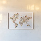 Autumn Meadow World by Laura Marshall. shown as a paper print in a white frame. Available as a archival giclee rolled canvas, fine art paper, or poster print. SKU 83484i.
