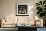 Autumn Romance I by Laura Marshall. Displayed in a glass frame with matte in a clean modern living room. Available as an archival giclee rolled canvas, fine art paper, or poster print. SKU 38456a.