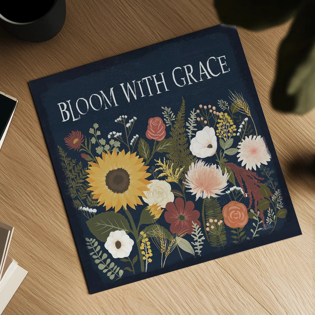 Autumn Romance II by Laura Marshall. Shown as a detailed flat fine art print, highlighting archival giclee quality. Available as an archival giclee rolled canvas, fine art paper, or poster print. SKU 38457a.