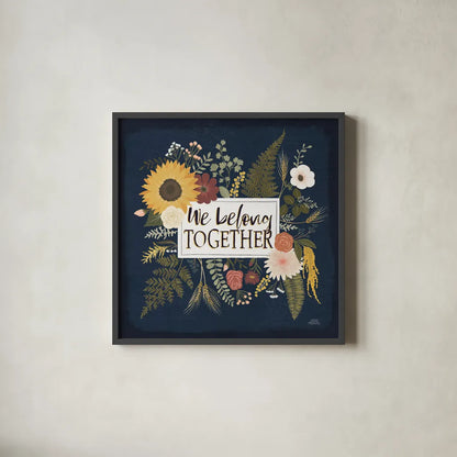 Autumn Romance IV by Laura Marshall. Shown in a sleek black glass frame for a contemporary gallery look. Available as an archival giclee rolled canvas, fine art paper, or poster print. SKU 38459a.